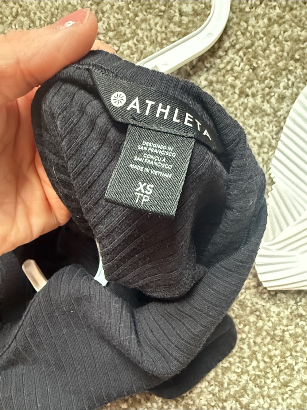 Athleta Black Ribbed Racerback Tank - Picture 2 of 2